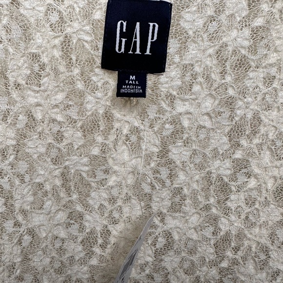 GAP NWT Cream Lace Open Back Top Boho Cottagecore Romantic,  sz Medium Tall - Picture 3 of 4